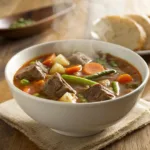 Crockpot Vegetable Beef Soup in a bowl