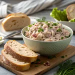 Easy Tuna Salad in bowl with bread