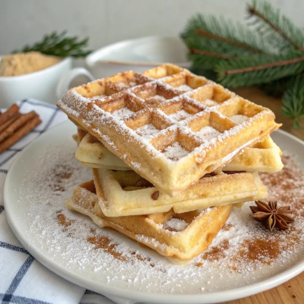 Spiced Eggnog Waffles 8 Served Eggnog Waffles