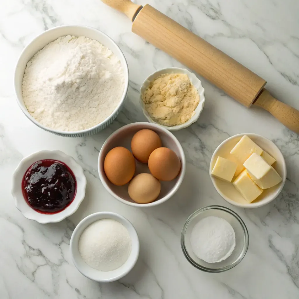 Empire Cookies ingredients flat lay