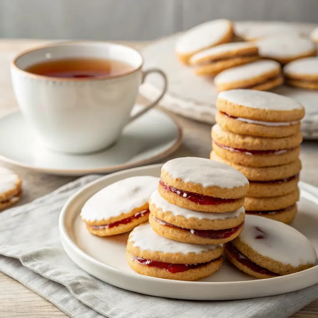 Empire Cookies served with tea