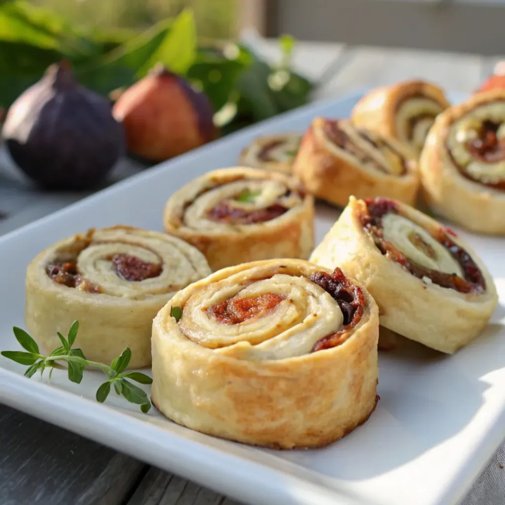 Served Fig and Goat Cheese Pinwheels