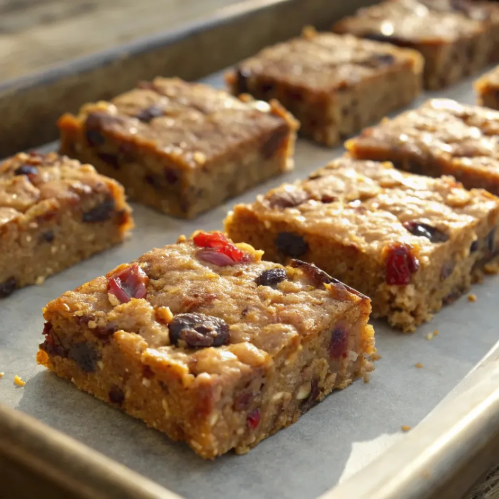 Fruitcake Bars on tray