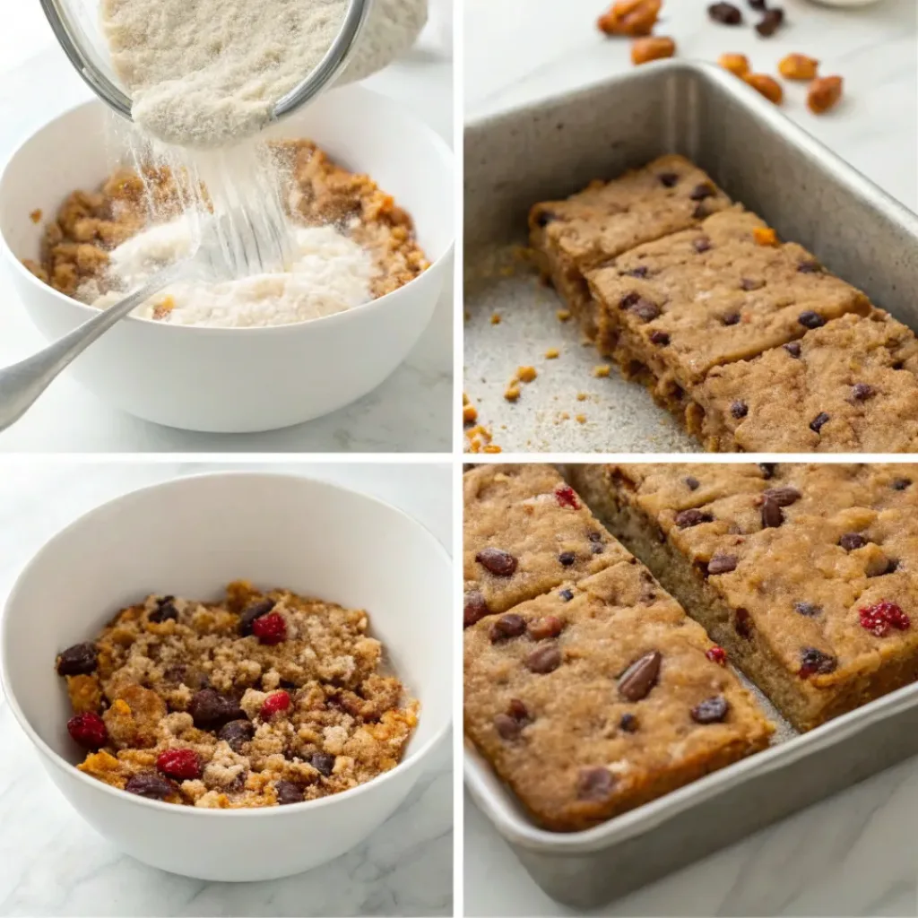 Step-by-step Fruitcake Bars