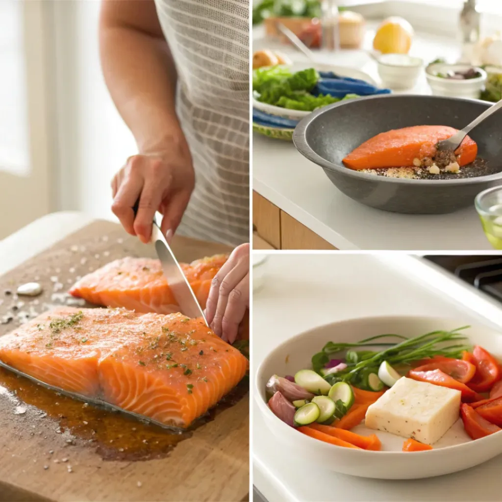 Easy Garlic Butter Salmon with Veggies 7 Step-by-step Garlic Butter Salmon with Veggies