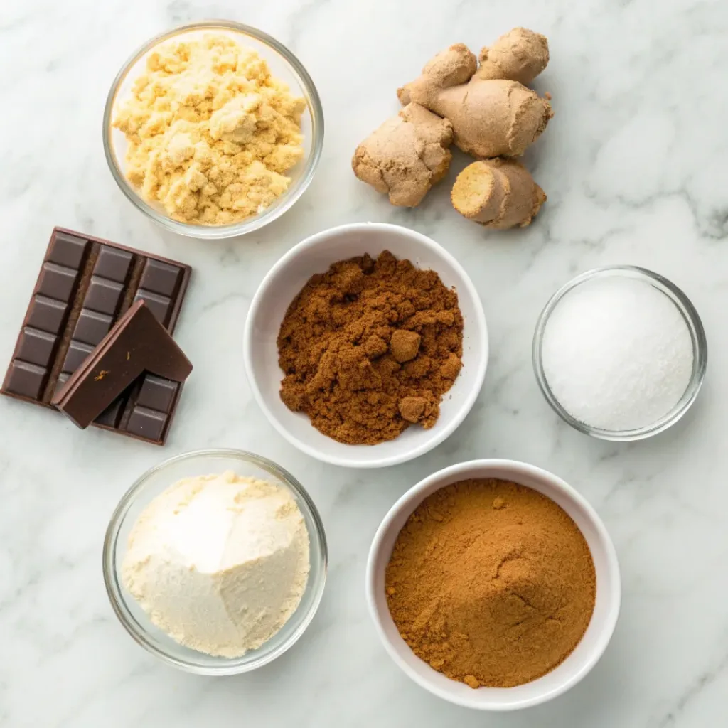 Spiced Gingerbread Truffles 6 Flat lay of ingredients for gingerbread truffles