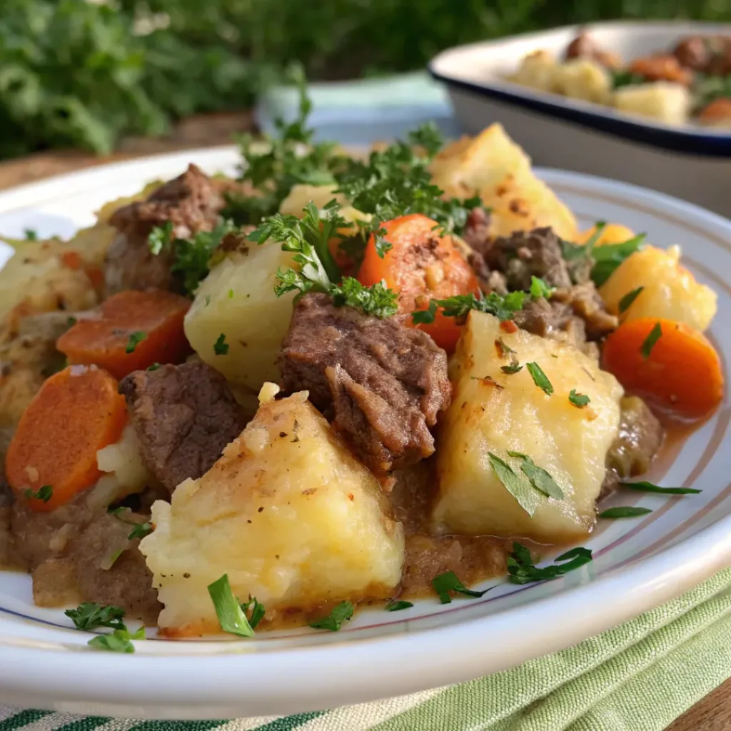 Served Hobo Casserole with Ground Beef