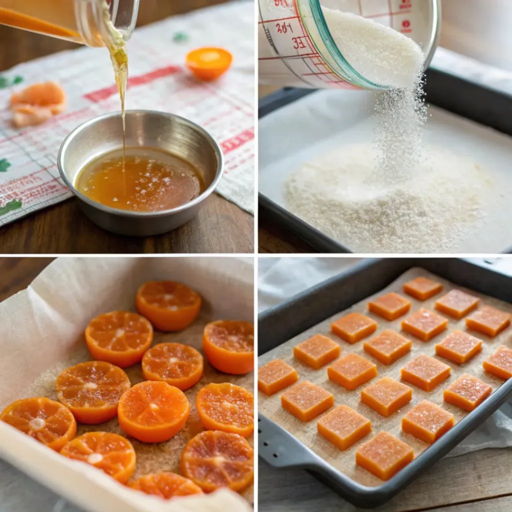 Step-by-step Homemade Orange Candy process