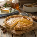 Honey pie with golden filling and flaky crust