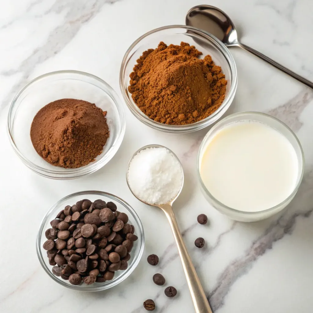 Hot Cacao Mix ingredients flat lay