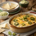 Jalapeño popper dip with melted cheese and jalapeños