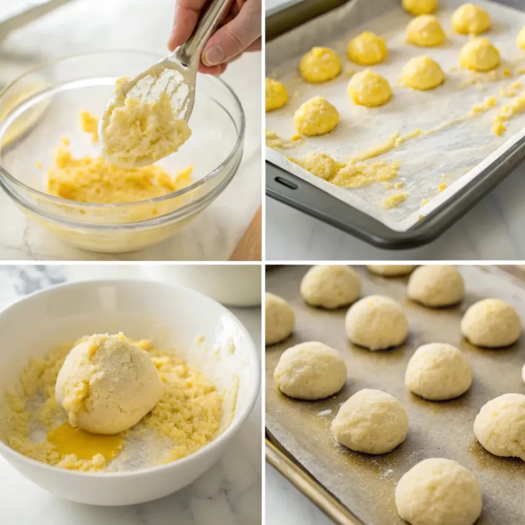 Collage of making Lemon Cookies