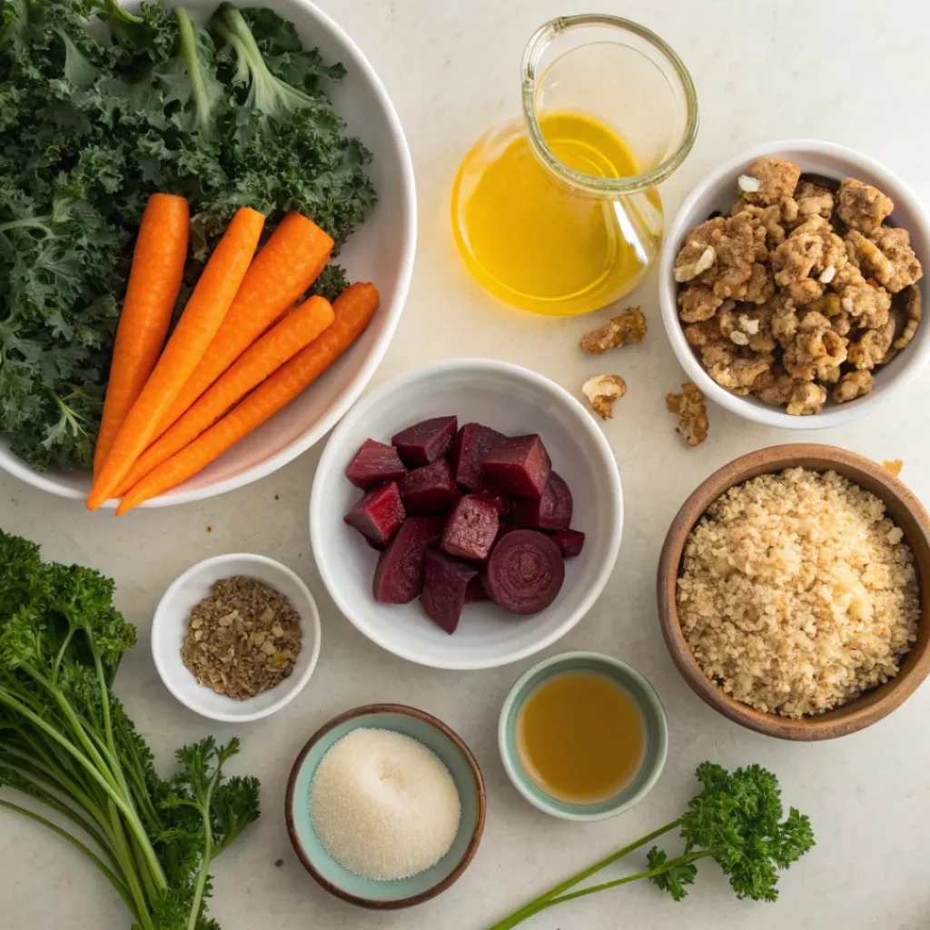 Light Winter Salad with Roasted Veggies and Grains 6 Ingredients for Light Winter Salad