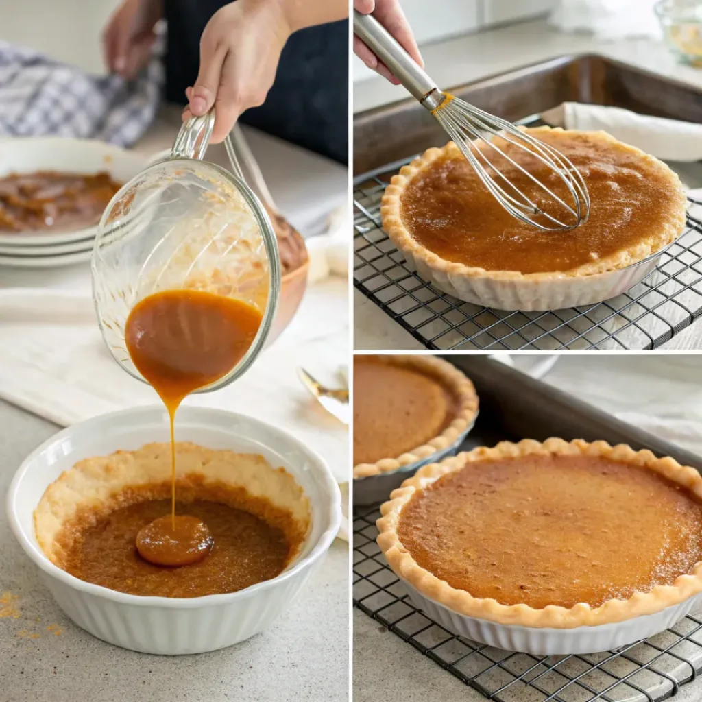 Step-by-step Maple Syrup Pie process