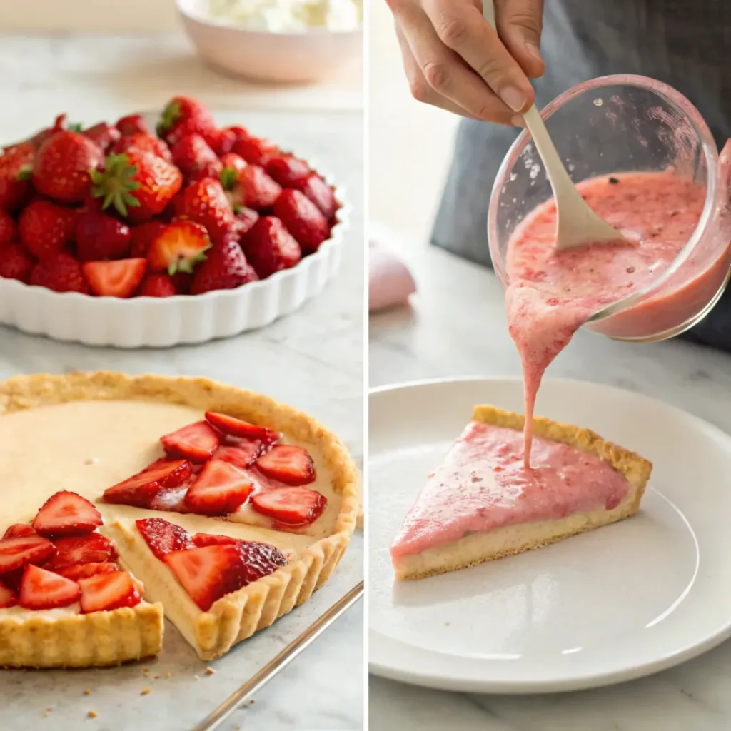 Step-by-step No-Bake Strawberry Pie preparation