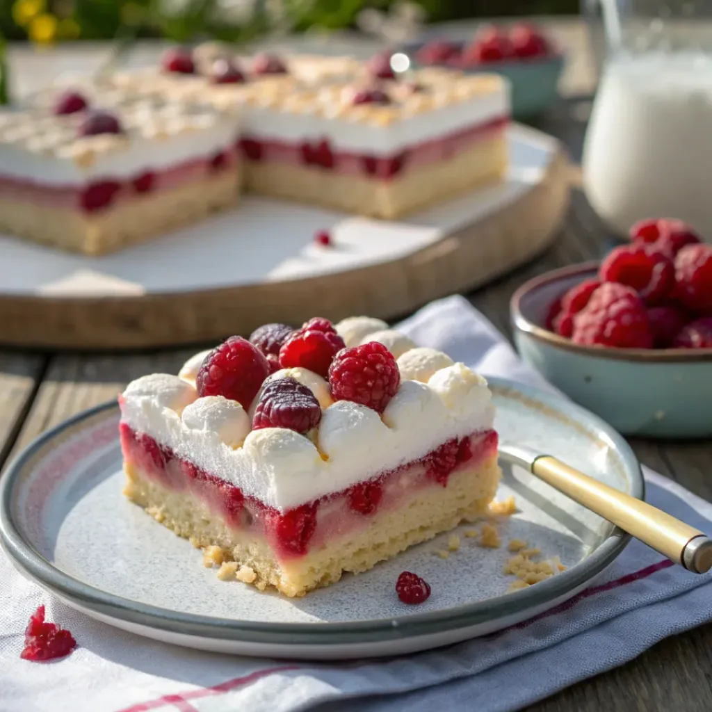 Served Raspberry Marshmallow Slice