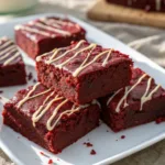 Red Velvet Brownies on a plate