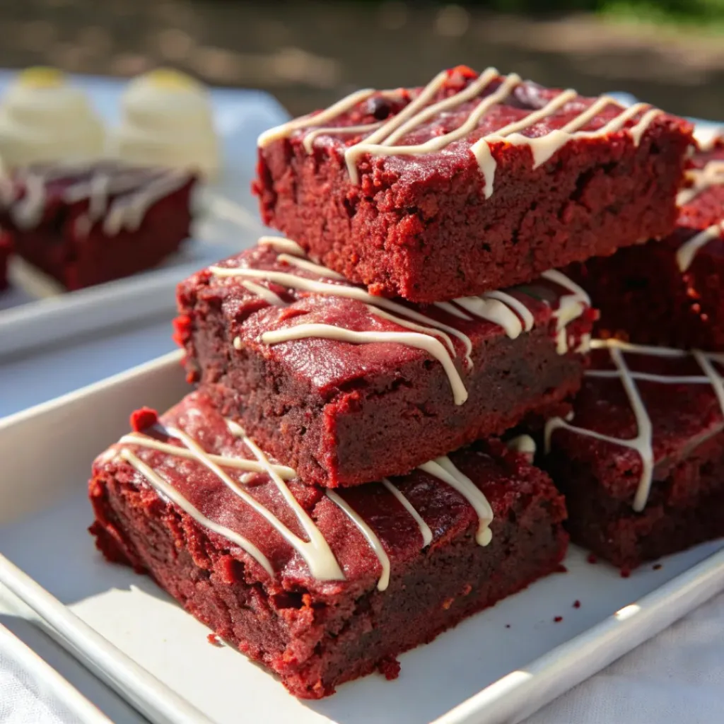 Served Red Velvet Brownies