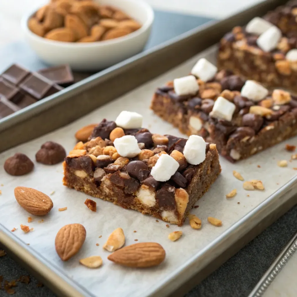Rocky Road Bars on tray
