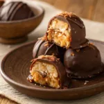 Samoa truffles with chocolate, caramel, and coconut