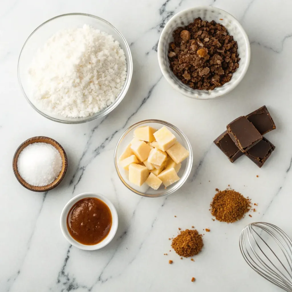 Samoa truffles ingredients flat lay