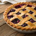 Saskatoon Berry Pie with lattice crust