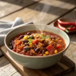 Slow Cooker Quinoa Chili in a bowl