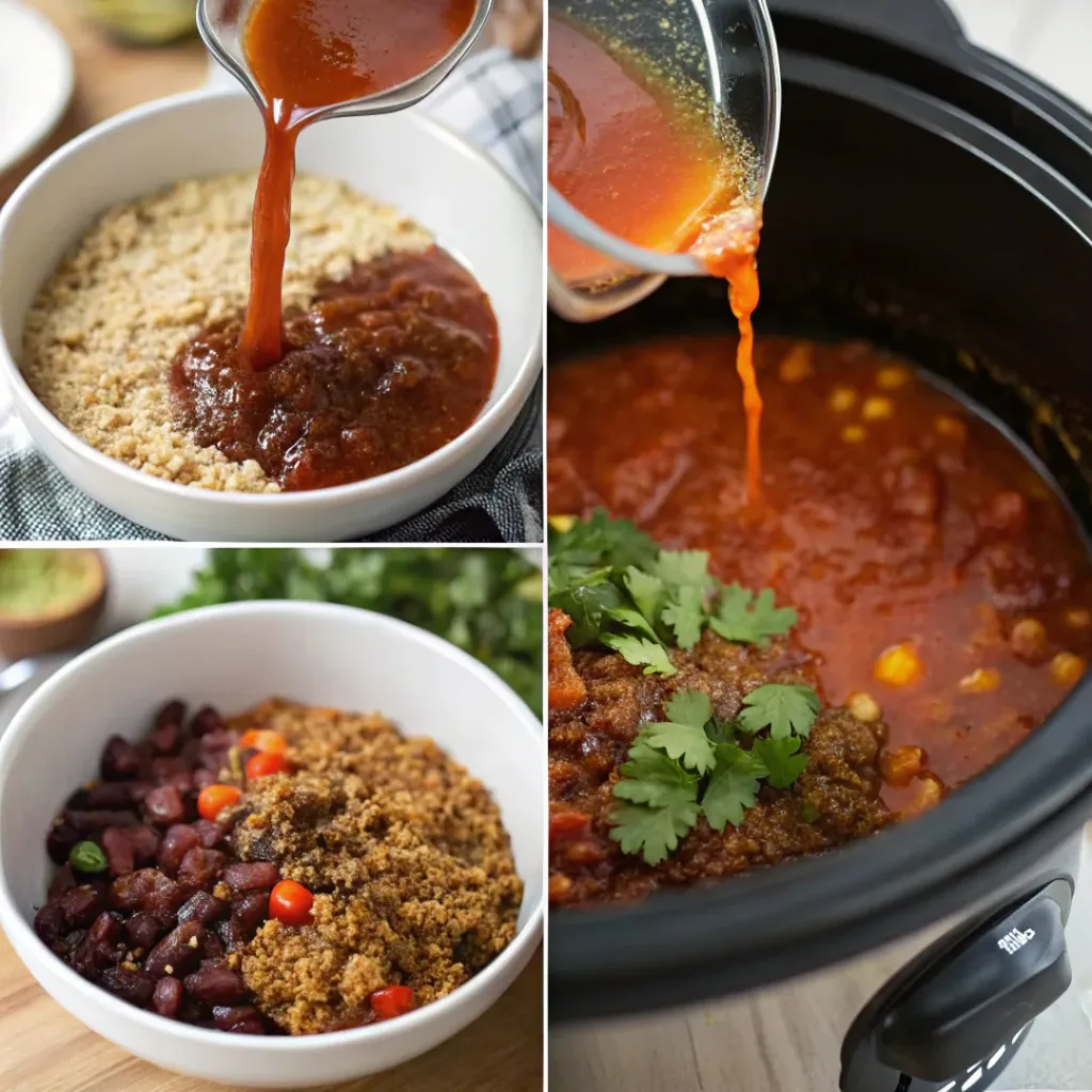 Slow Cooker Quinoa Chili – Hearty, Protein-Packed & Cozy 7 Step-by-step Slow Cooker Quinoa Chili process