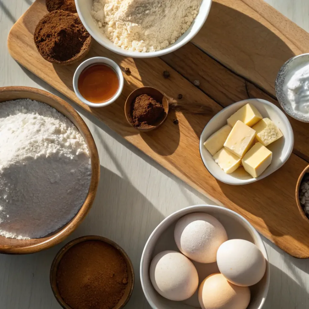 Ingredients needed for Sourdough Chocolate Cake