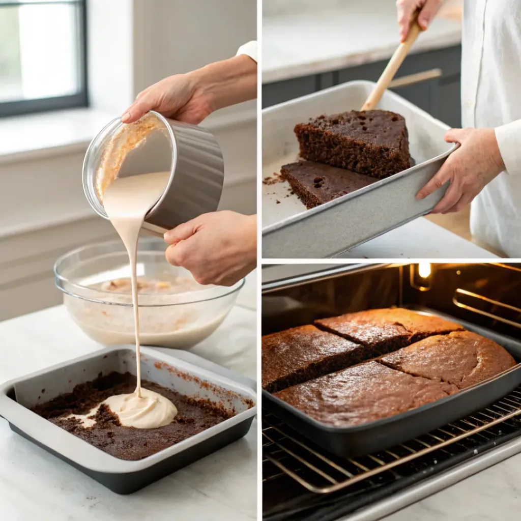 Step-by-step Sourdough Chocolate Cake