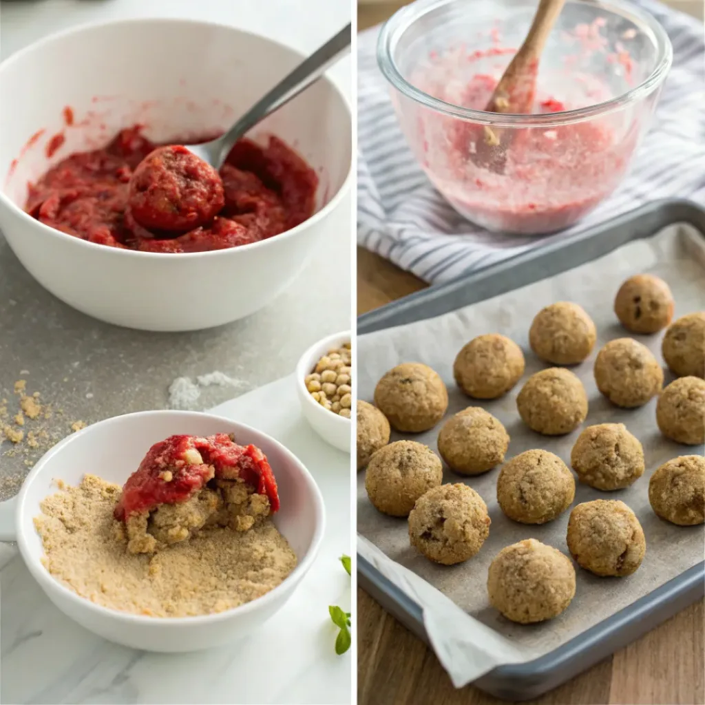 Step-by-step Strawberry Cheesecake Protein Balls process