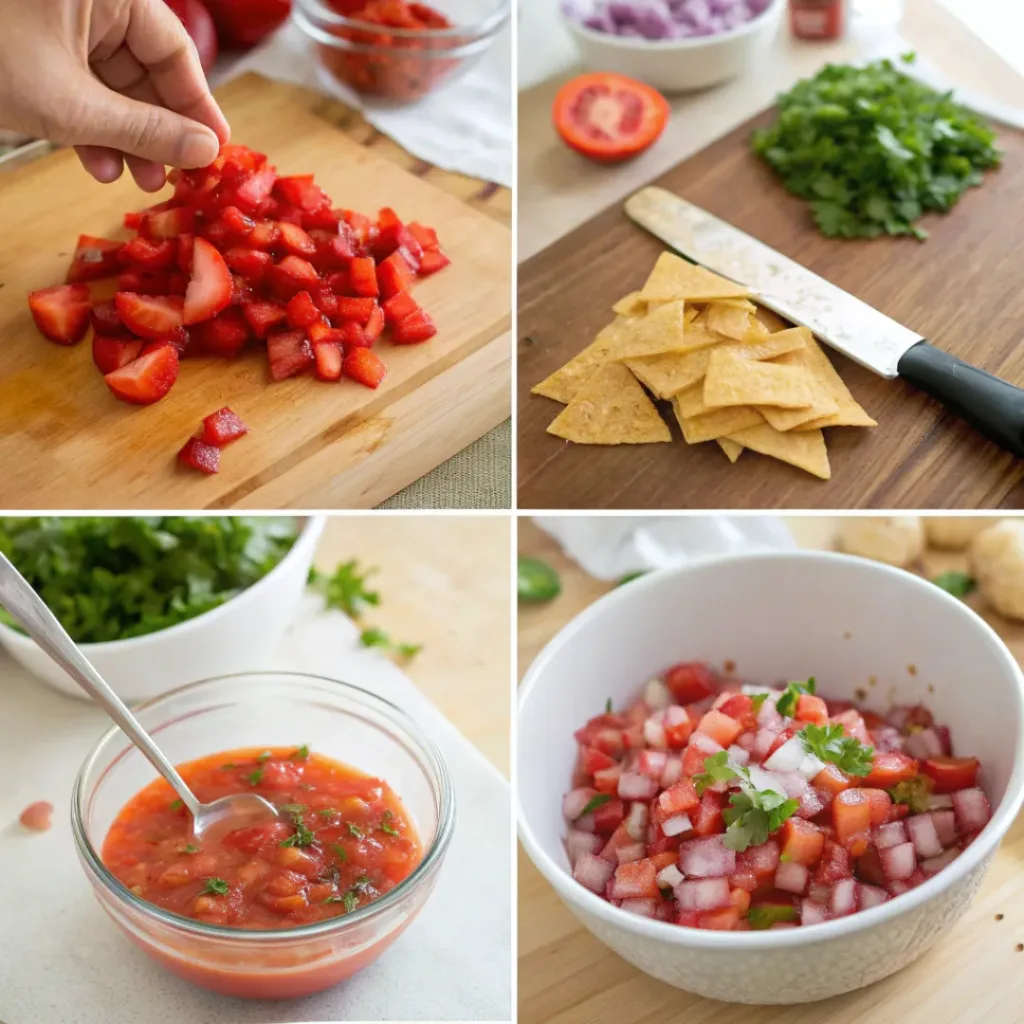 Step-by-step strawberry salsa preparation