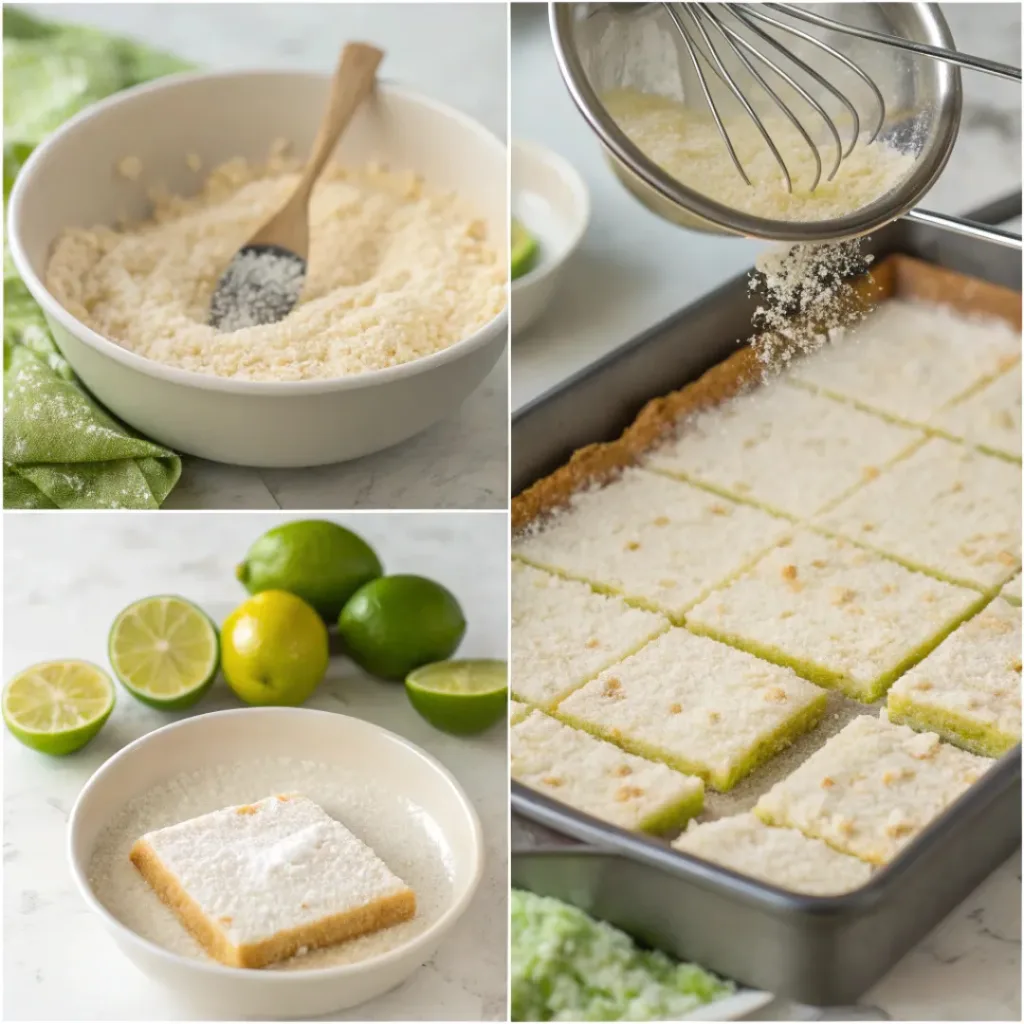 Step-by-step Tropical Coconut Lime Bars process
