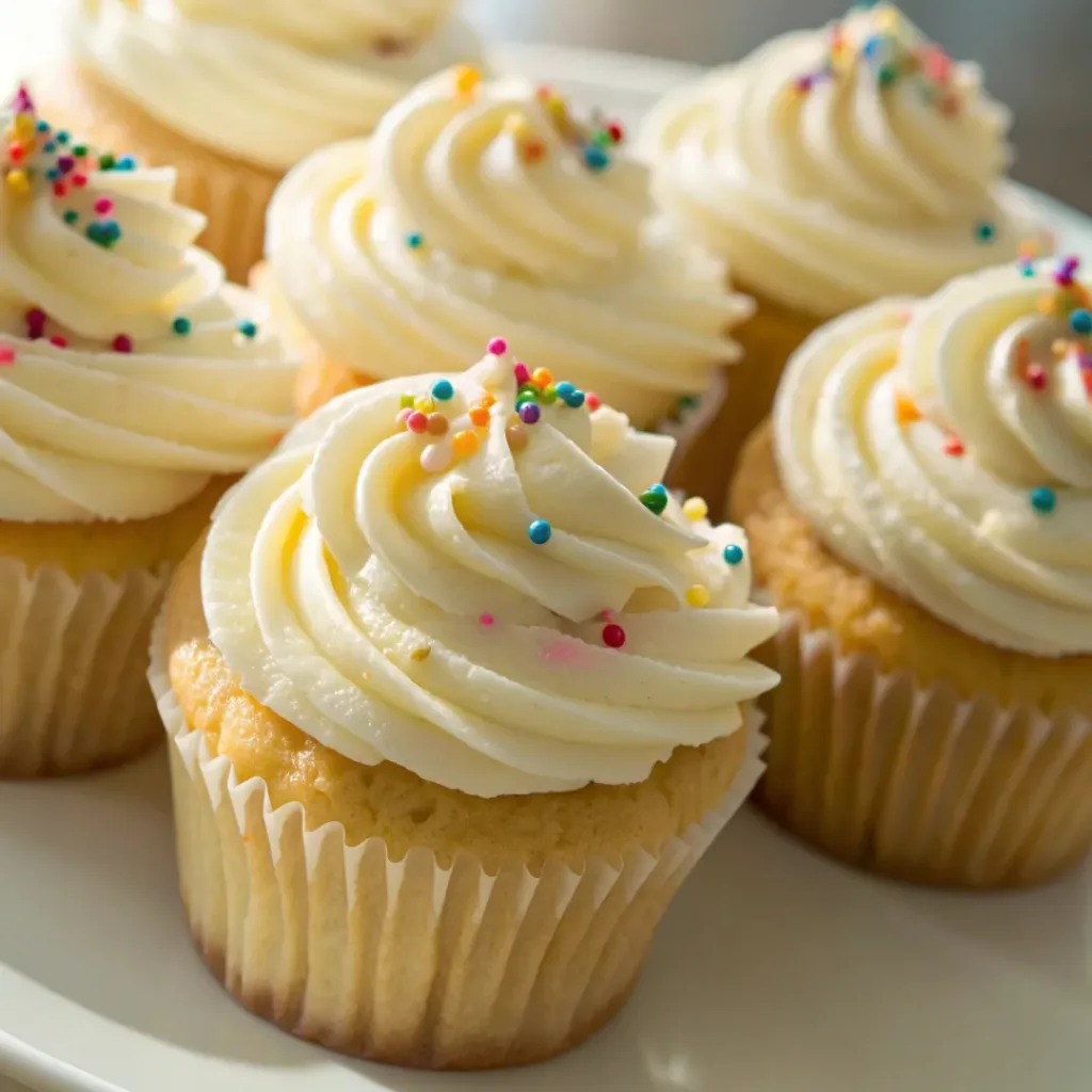 Served Vanilla Cupcakes