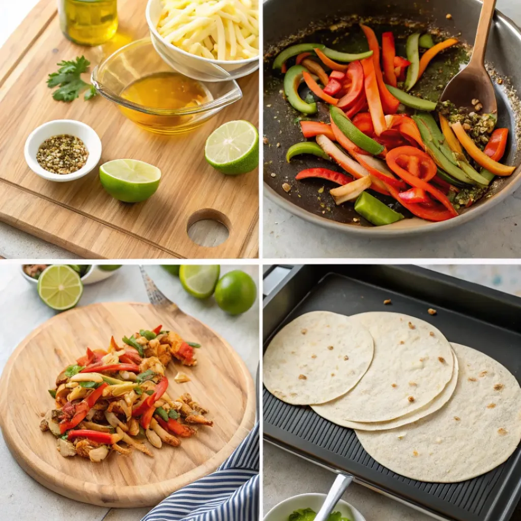 Sheet Pan Veggie Fajitas – Perfect Weeknight Meal 7 Step-by-step collage of making veggie sheet pan fajitas
