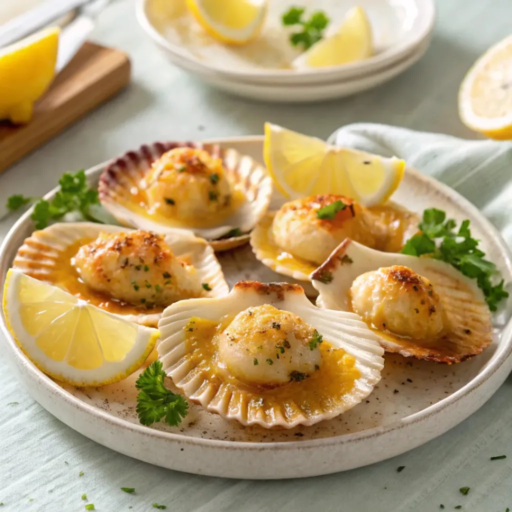 Baked Scallops – Tender, Flavorful Seafood 8 Baked scallops ready to serve
