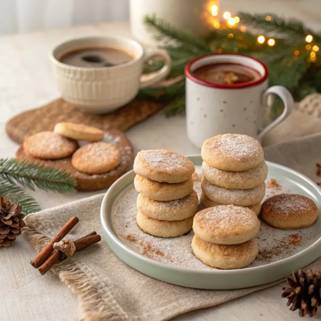 Bizcochito cookies served with coffee
