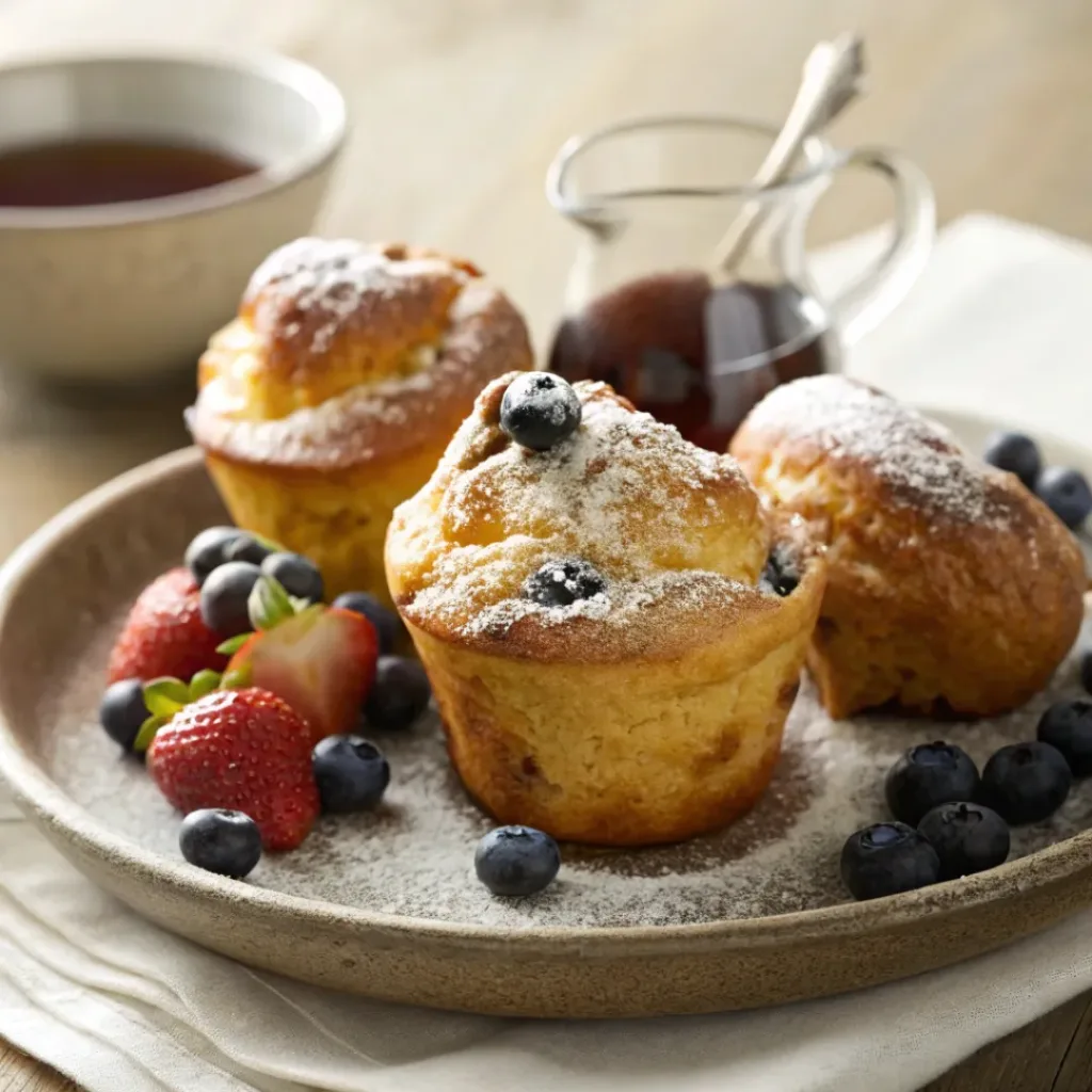 Steps of preparing blueberry popovers