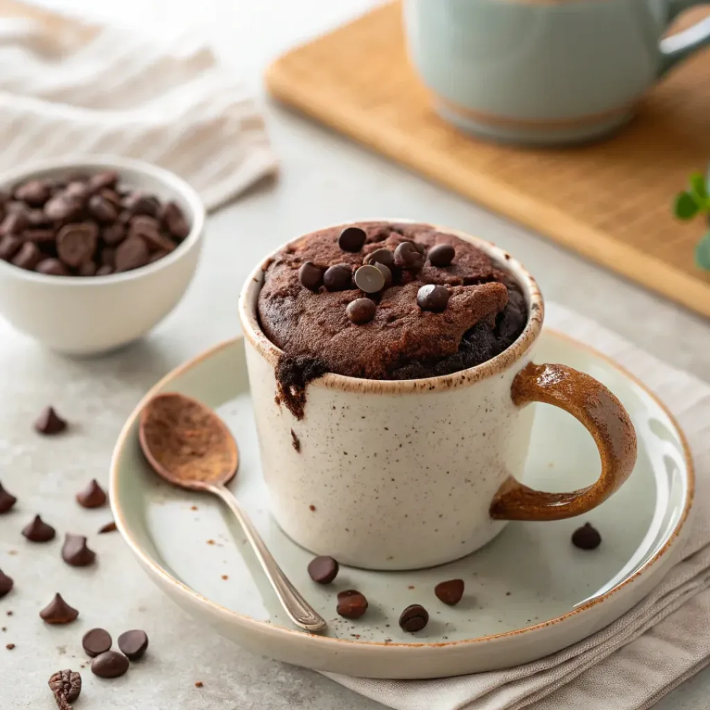 Step-by-step preparation of chocolate mug cake