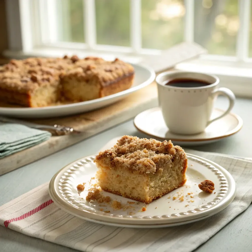 Steps of making cinnamon crumb coffee cake
