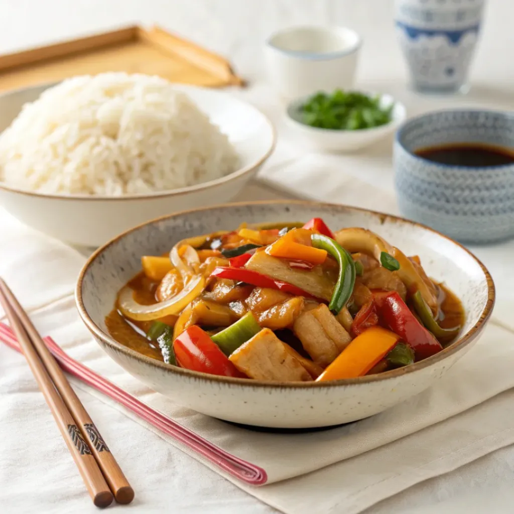 Classic chop suey ready to serve