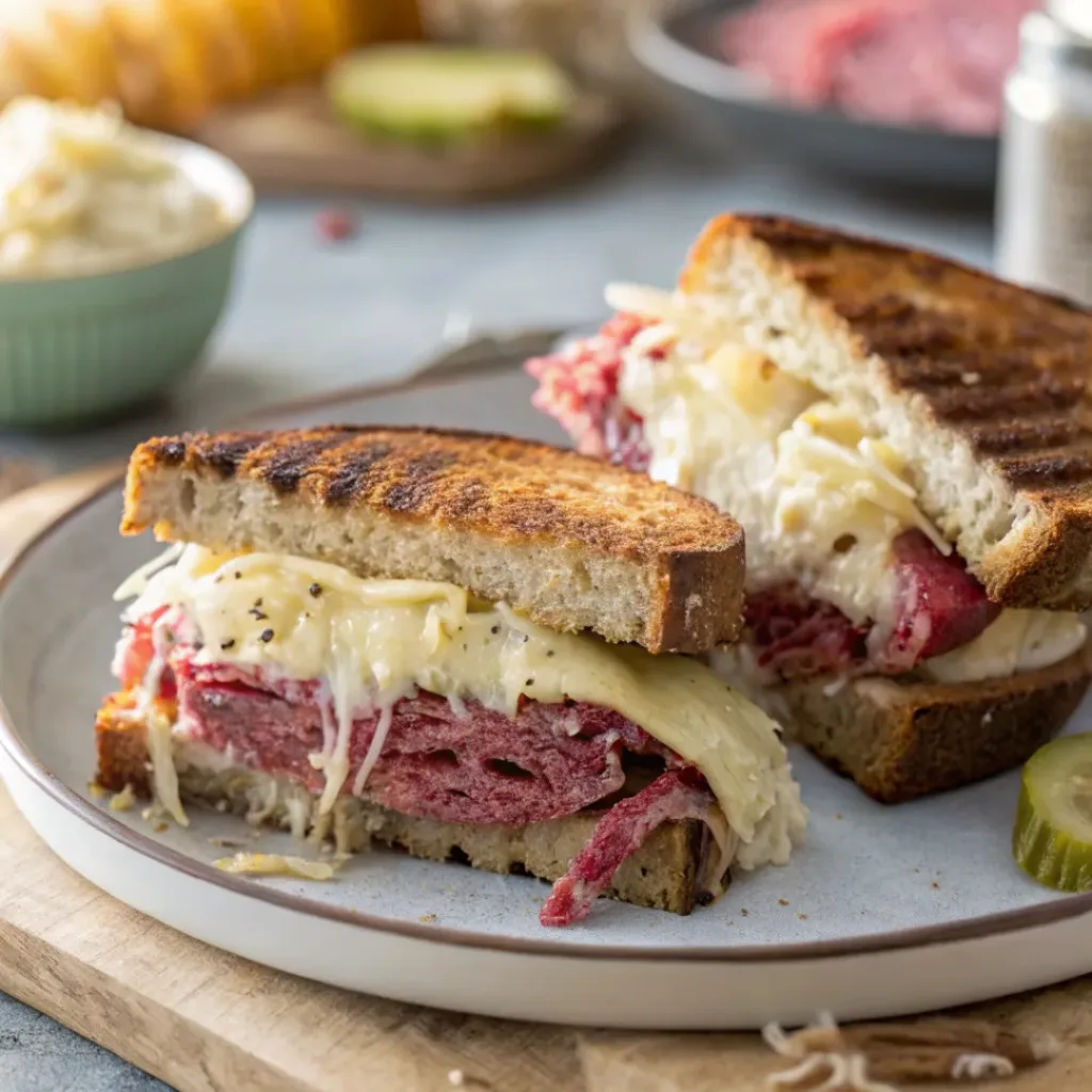 Classic Reuben sandwich ready to serve