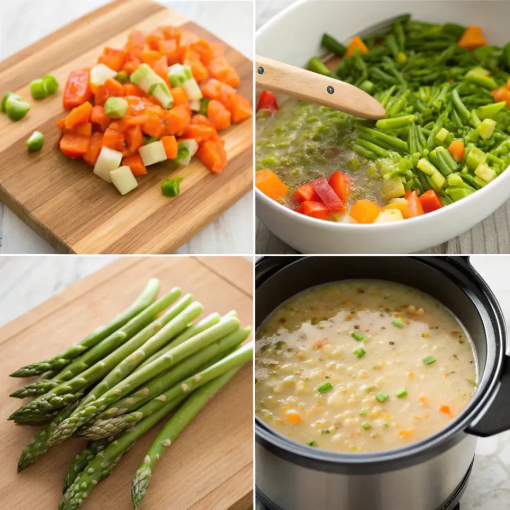 Crockpot Creamy Asparagus Soup – Easy & Comforting 7 Step-by-step Crockpot Creamy Asparagus Soup process