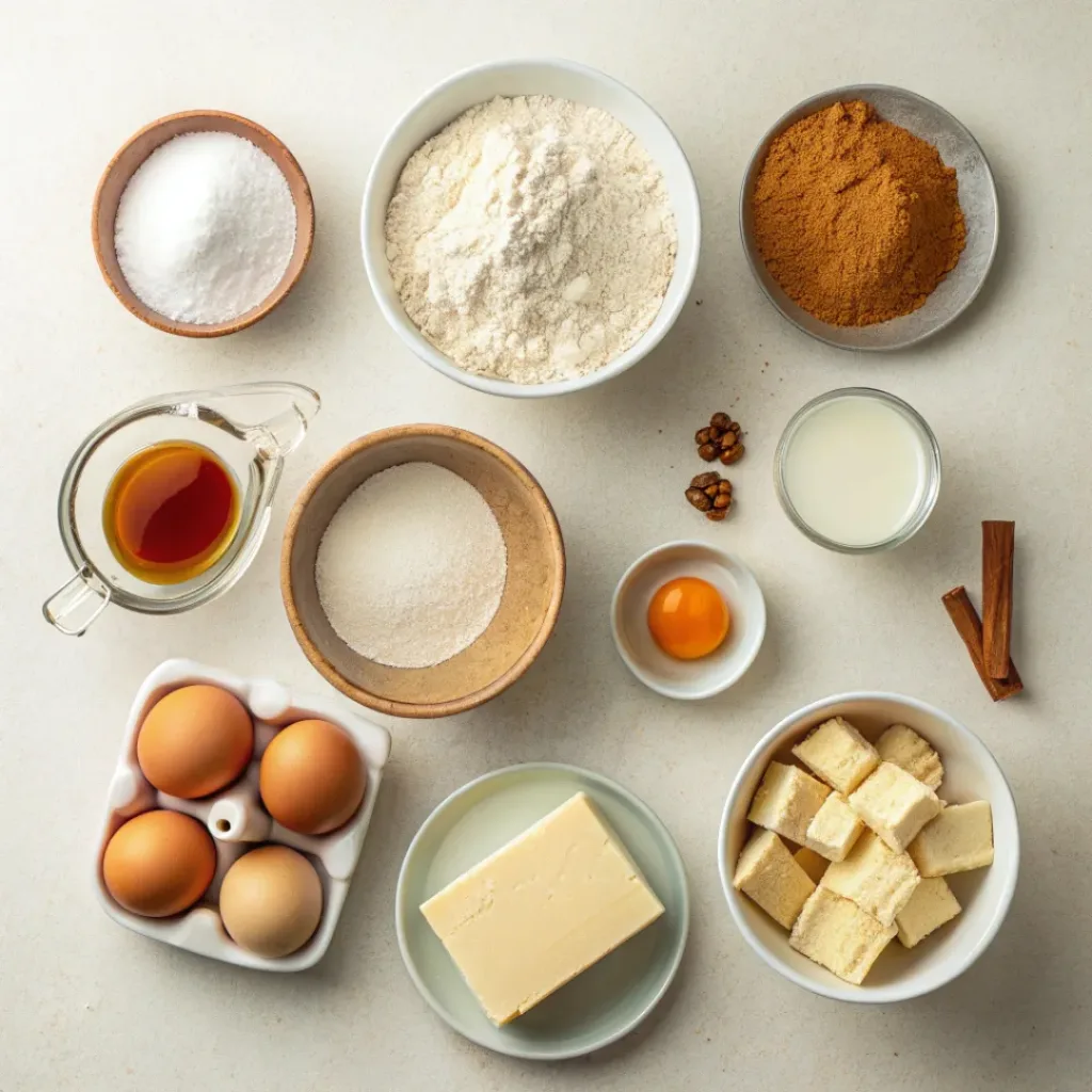 Flat lay of soft maple cookie ingredients