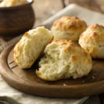 Golden brown drop biscuits on a plate