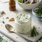 Homemade ranch dressing in a jar