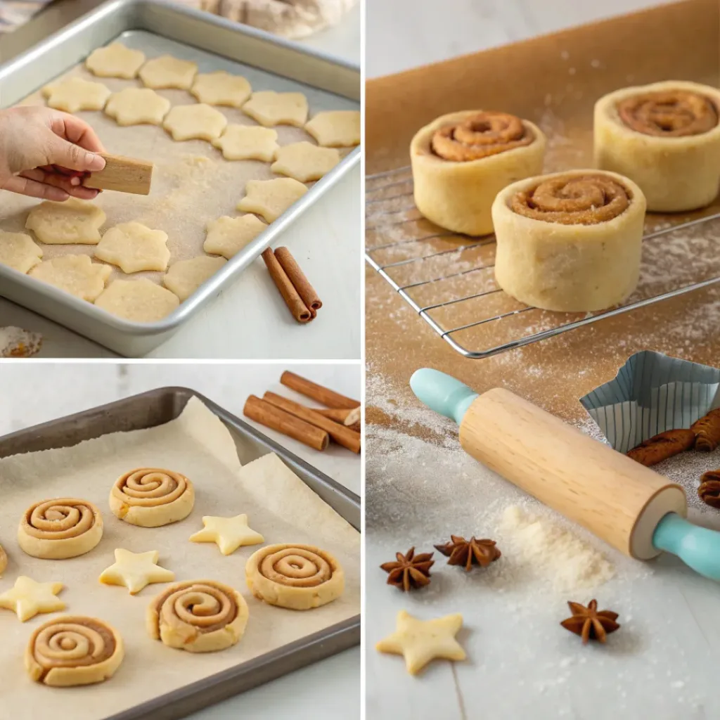 Step-by-step collage of Bizcochito cookie preparation