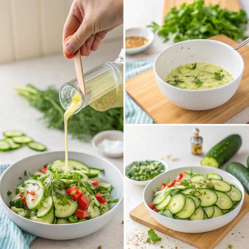Steps of preparing cucumber salad
