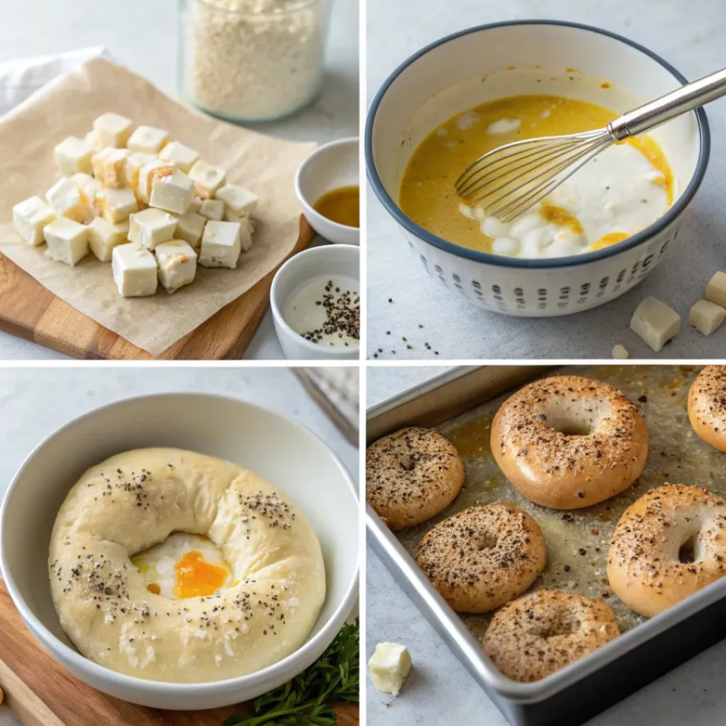 Everything Bagel Casserole – Savory, Cheesy, and Crowd-Pleasant 7 Flat lay of everything bagel casserole ingredients