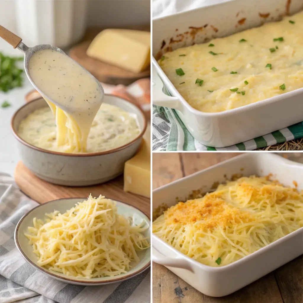 Steps of preparing hash brown casserole